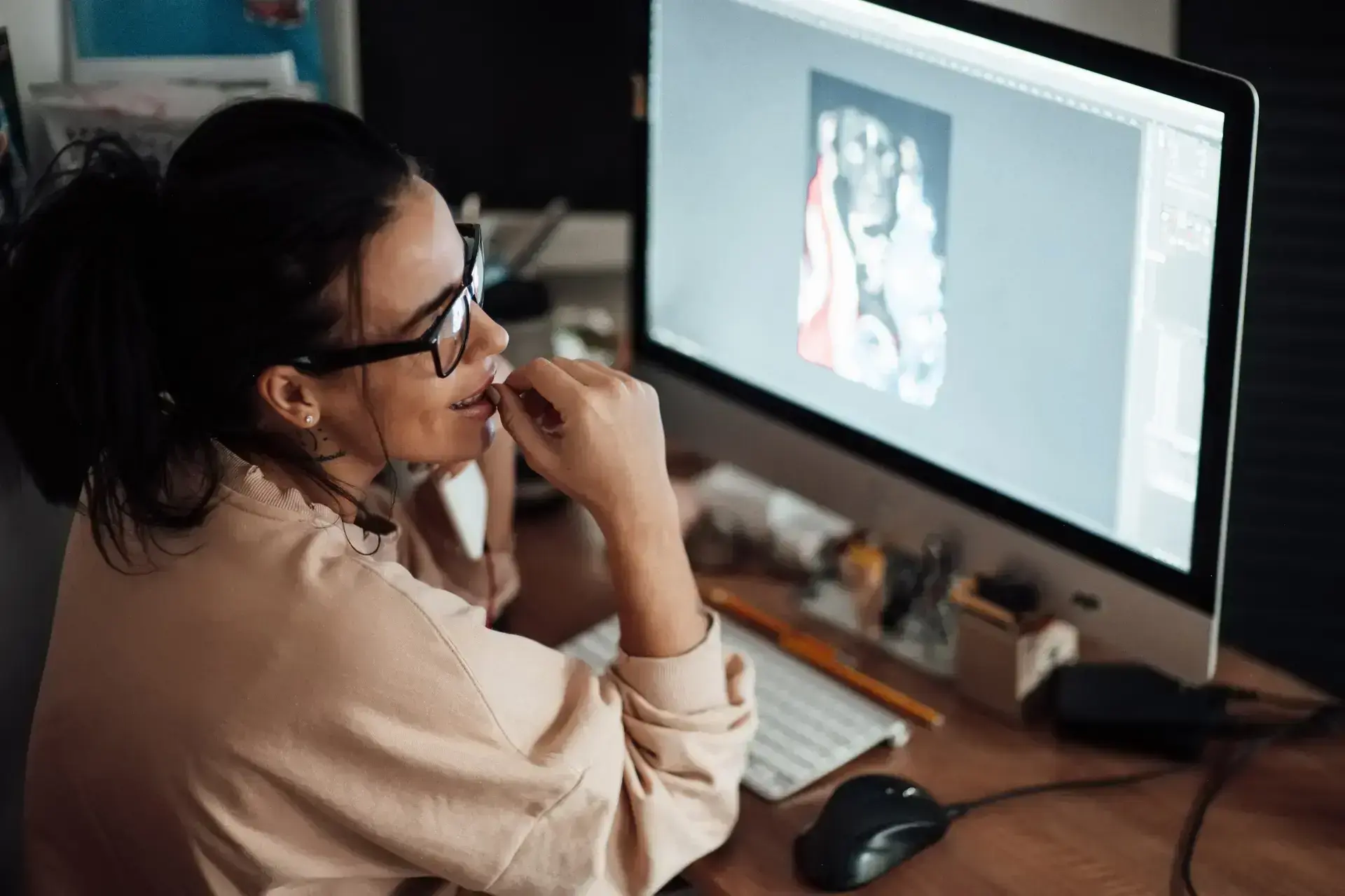 A Splor apparel designer at work on a design