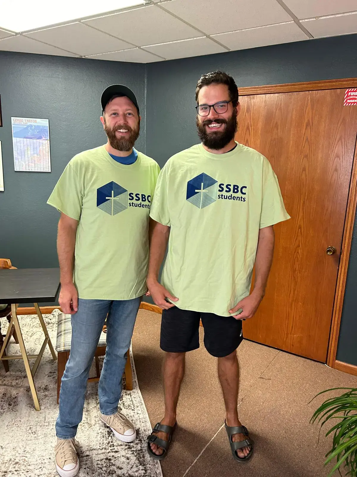 John from Splor with Siloam Springs Bible Church youth ministry tee shirts